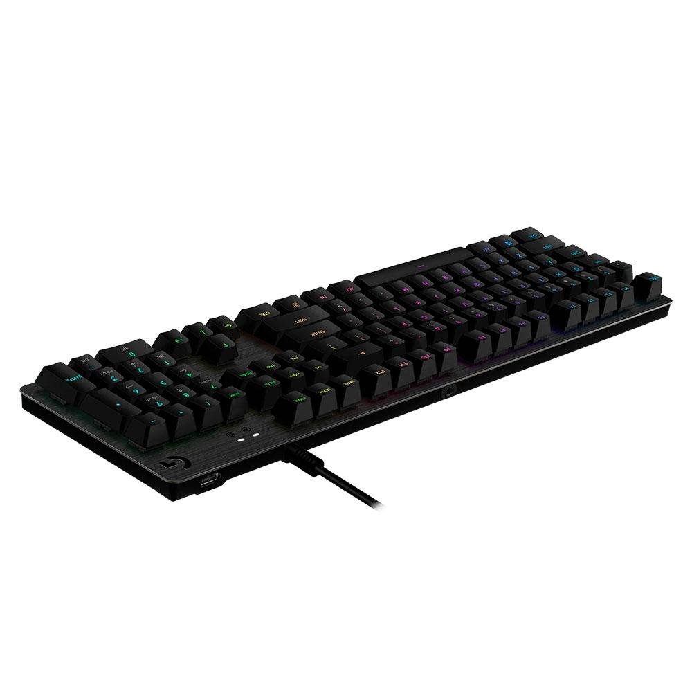 Teclado Mecânico Gamer Logitech G512 Carbon com Layout ABNT2, RGB LIGHTSYNC, USB Passthrough, Switch Exclusivo GX Brown - 920-009400
