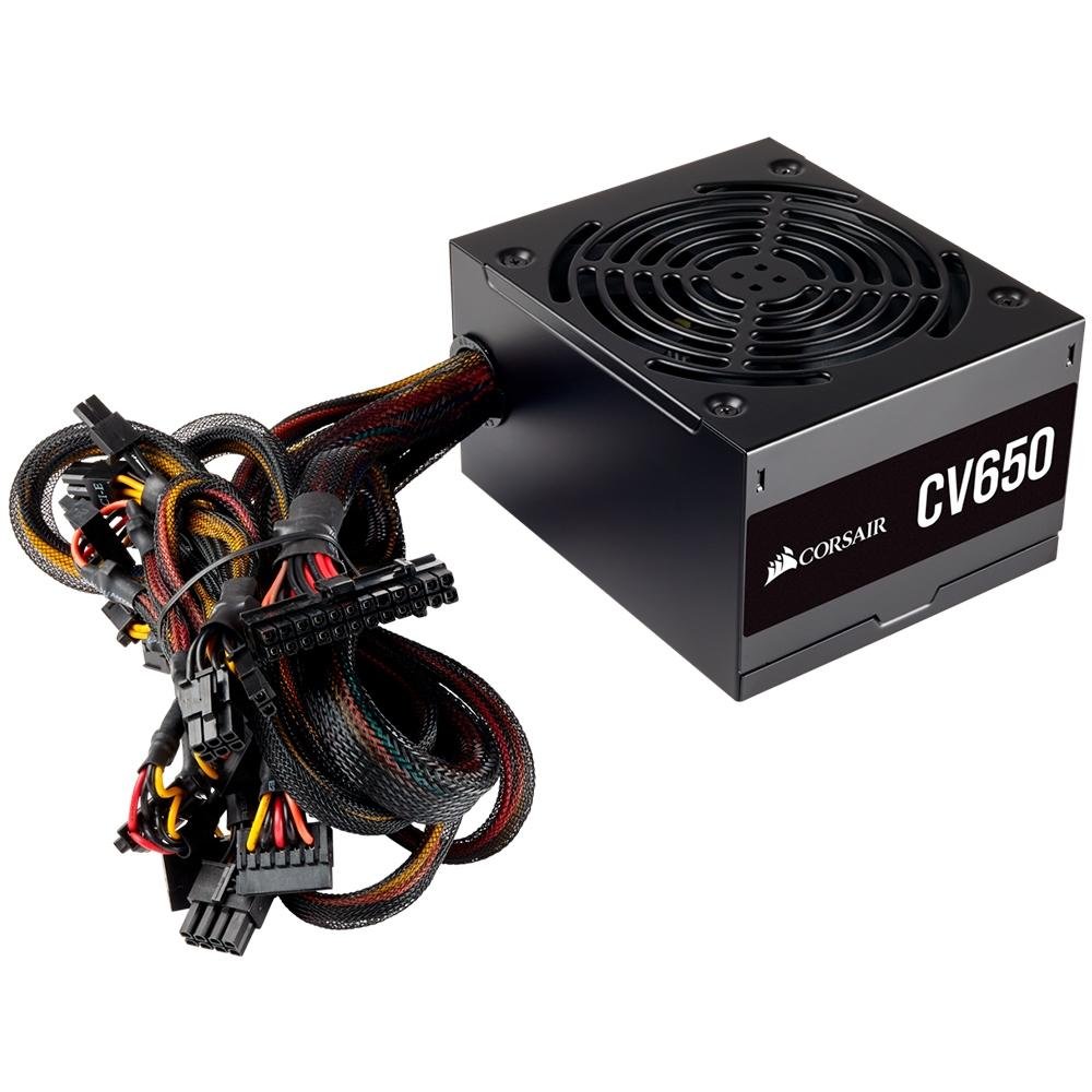 Imagem 3 de 7 do produto Fonte Corsair CV650, 650W, 80 Plus Bronze, PFC Ativo, Com Cabo, Preto - CP-9020211-BR