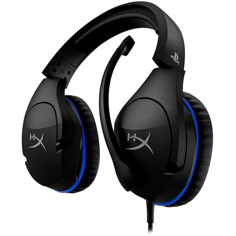 Headset Gamer HyperX Cloud Stinger, Drivers 50mm, PS5 e PS4, P3, Preto e Azul - HX-HSCSS-BK/AM Headset Gamer HyperX Cloud Stinger, Drivers 50mm, PS5 e PS4, P3, Preto e Azul - HX-HSCSS-BK/AM