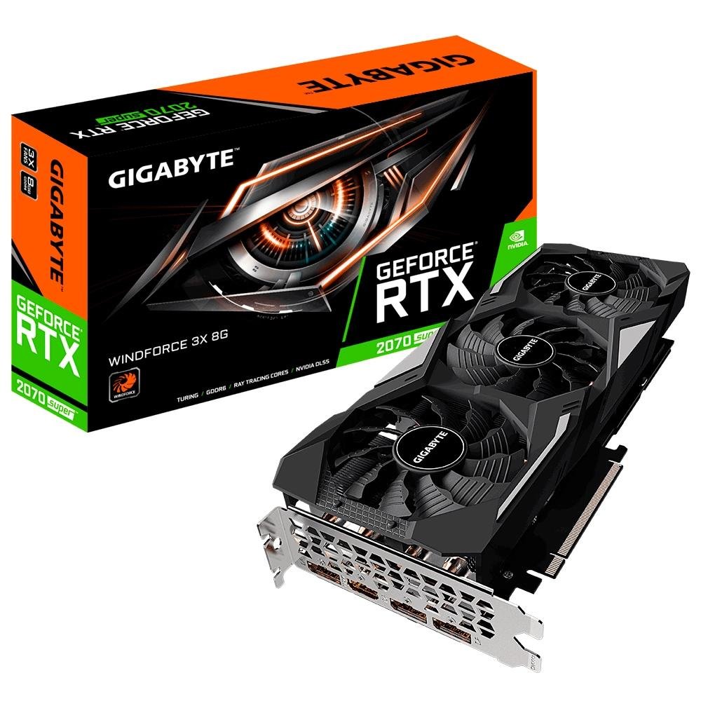 Placa de Vídeo Gigabyte NVIDIA GeForce RTX 2070 Super Windforce 3X, 8GB,  GDDR6 - GV-N207SWF3-8GD | KaBuM!