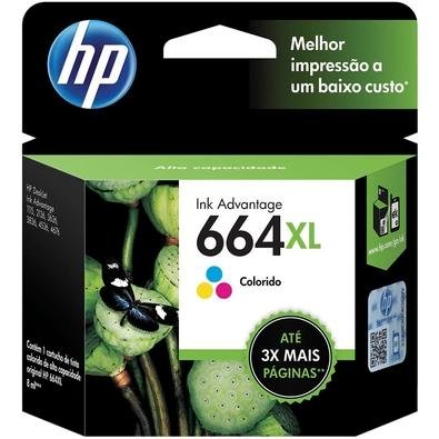 Cartucho HP 664XL Colorido Original Imprima fotografias coloridas com qualidade de laboratório e documentos diários com cartuchos de tinta HP de baixo