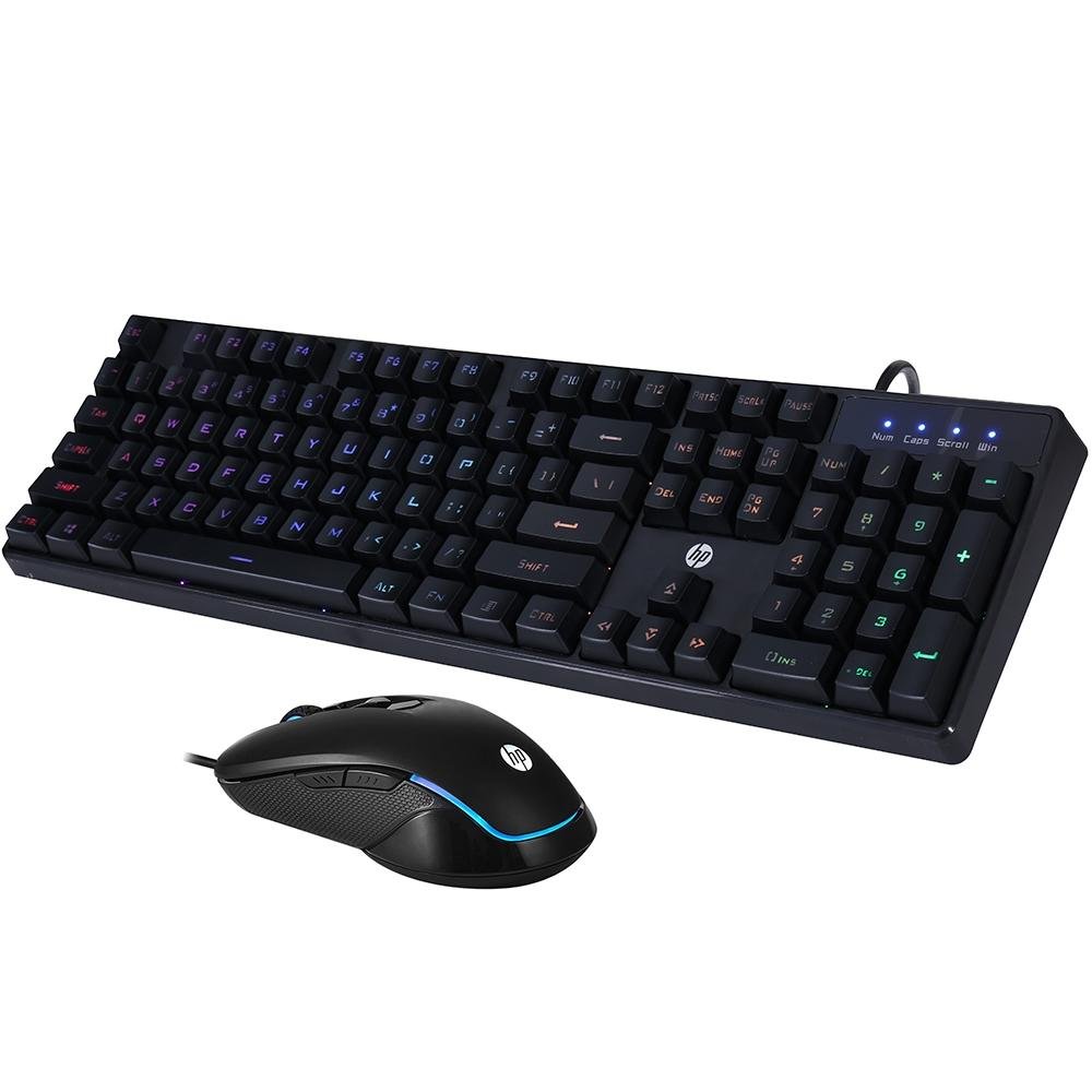 Kit Gamer HP KM200- Teclado, RGB, ABNT2 Mouse RGB 7JH33AA#AC4