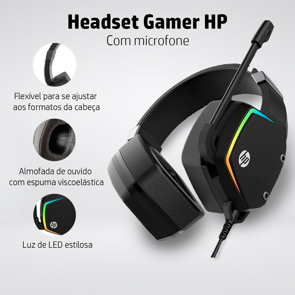 Headset Gamer HP H320, LED, Drivers 50mm - 8AA13AAUUF Headset Gamer HP H320, LED, Drivers 50mm - 8AA13AAUUF