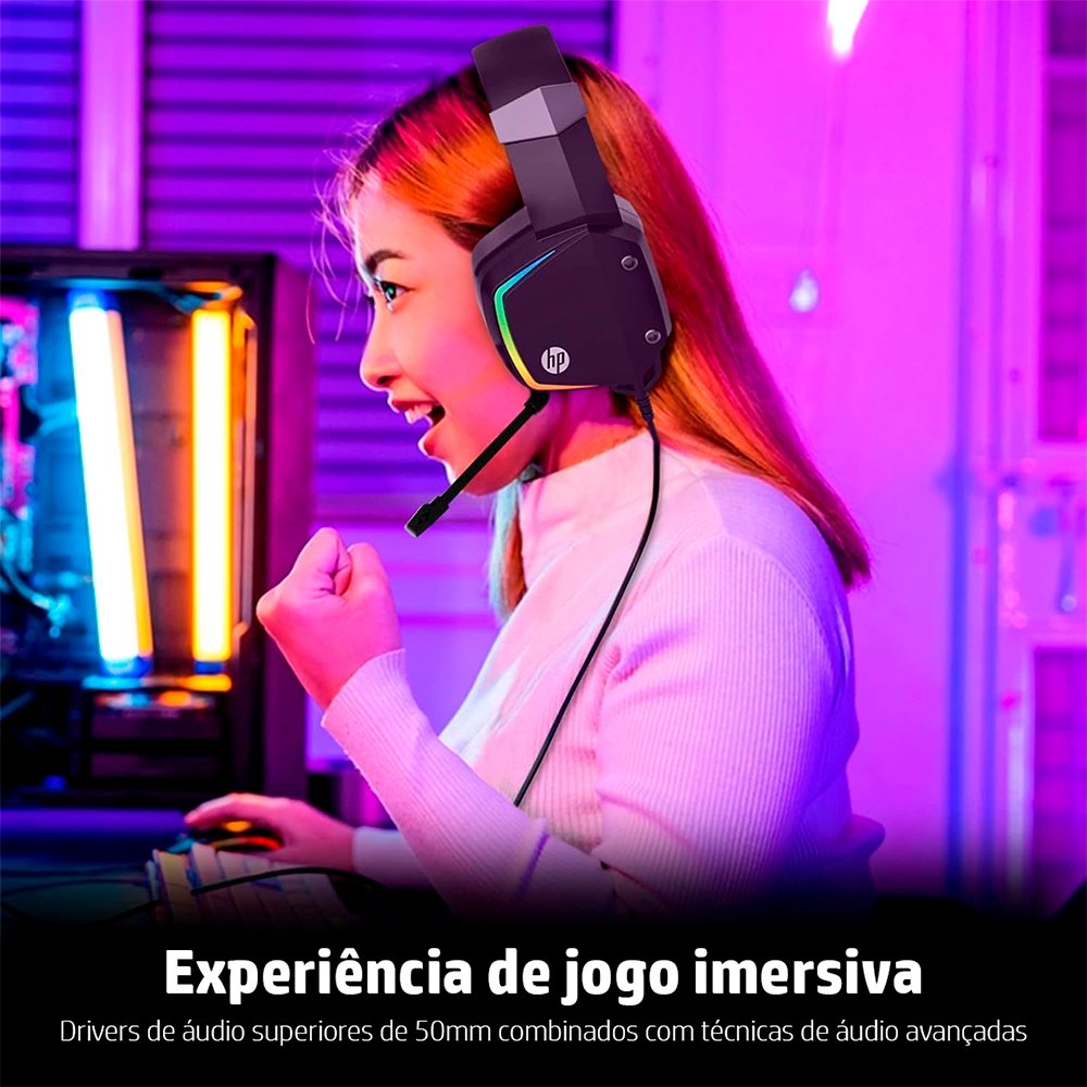 Headset Gamer HP H320, LED, Drivers 50mm - 8AA13AAUUF - view 11