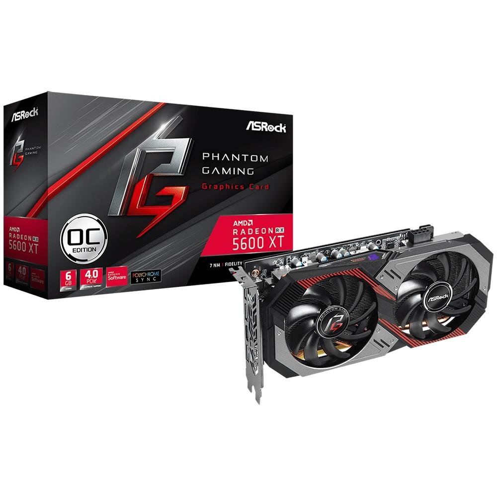 グラフィックボード・グラボ・ビデオカード ASRock AMD Radeon RX 5600 XT Placa de Vídeo RX 5600 XT Phantom Gaming D2 OC ASRock AMD Radeon