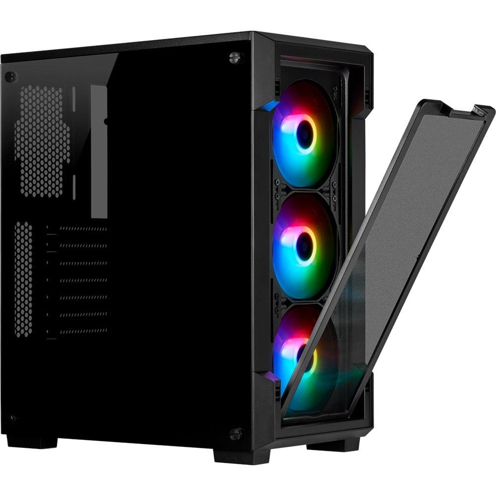 Imagem 2 de 8 do produto Gabinete Gamer Corsair ICUE 220T TG, RGB, Mid-Tower, ATX, Lateral e Frontal em Vidro Temperado, Com FAN, Preto - CC-9011190