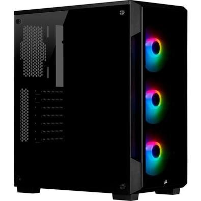 O CORSAIR iCUE 220T RGB é um gabinete inteligente mid-tower ATX com dois painéis de vidro temperado e três ventoinhas SP120 RGB PRO incluídas para uma