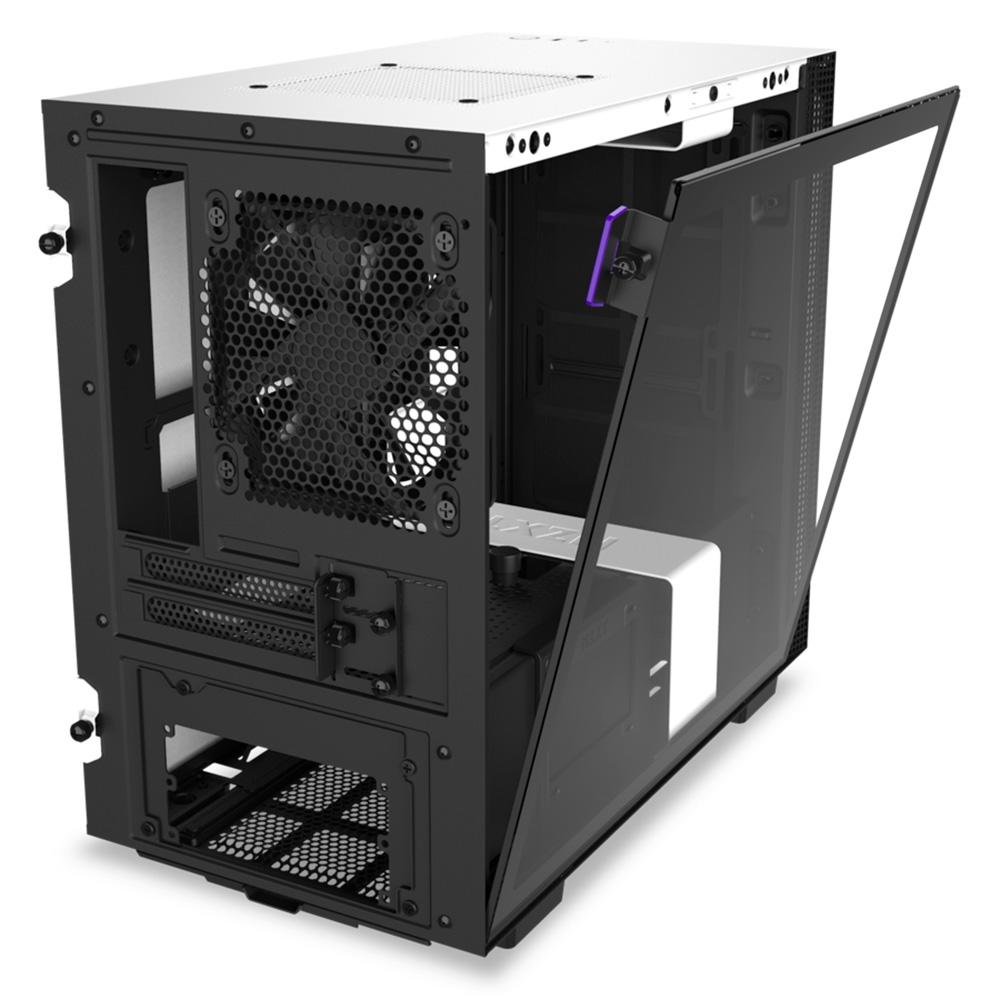 Gabinete Gamer NZXT H210i, Mid Tower, RGB, com FAN, Lateral em Vidro, Branco - CA-H210I-W1