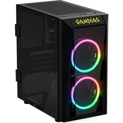 Com um vidro temperado trapezoidal, na parte frontal, que permite um alto fluxo de ar para o setup e iluminação RGB, o TALOS E1é o gabinete perfeito p