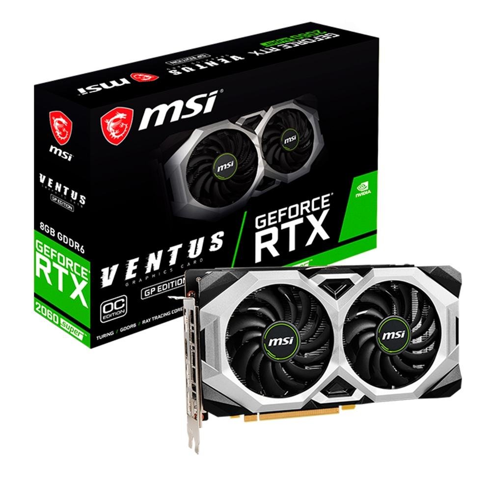 Placa de Vídeo MSI NVIDIA GeForce RTX 2060 Super Ventus GP OC, 8GB, GDDR6 - Geforce RTX 2060 Super Ventus GP OC Placa de Vídeo MSI NVIDIA GeForce RTX 2060 Super Ventus GP OC, 8GB, GDDR6 - Geforce RTX 2060 Super Ventus GP OC