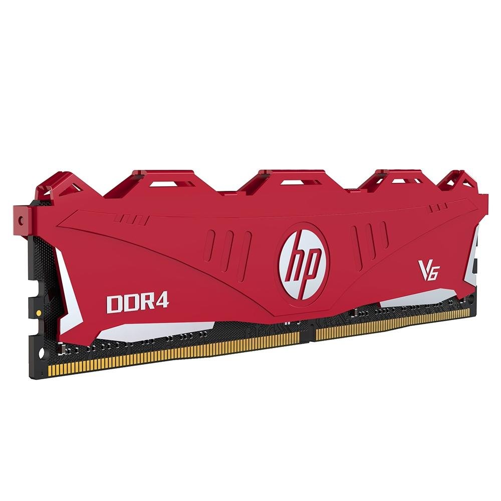Memória HP V6, 8GB, 2666Mhz, DDR4, CL18, Vermelho - 7EH61AA#ABM Memória HP V6, 8GB, 2666Mhz, DDR4, CL18, Vermelho - 7EH61AA#ABM