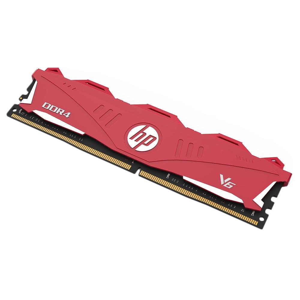 Memória HP V6, 8GB, 2666Mhz, DDR4, CL18, Vermelho - 7EH61AA#ABM Memória HP V6, 8GB, 2666Mhz, DDR4, CL18, Vermelho - 7EH61AA#ABM