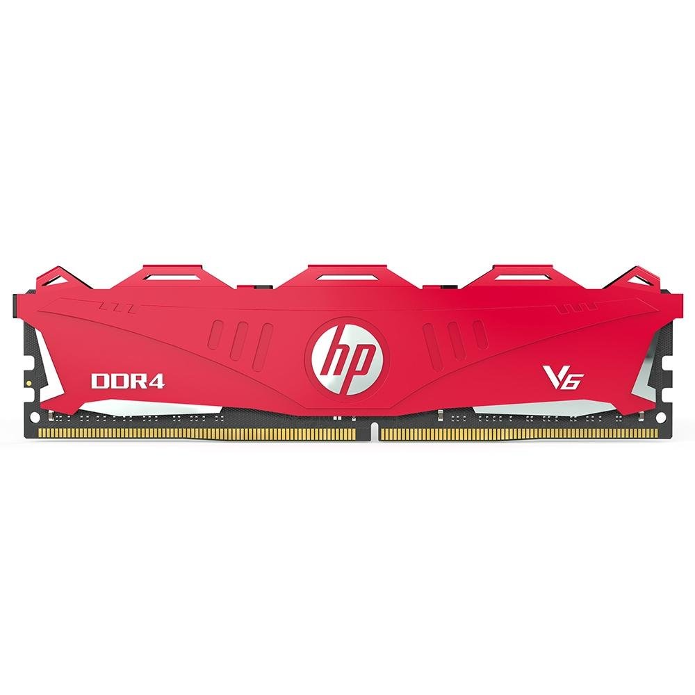 Memória HP V6, 8GB, 2666Mhz, DDR4, CL18, Vermelho - 7EH61AA#ABM Memória HP V6, 8GB, 2666Mhz, DDR4, CL18, Vermelho - 7EH61AA#ABM