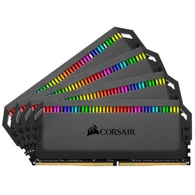 A memória Corsair Dominator RGB DDR4 redefine a memória DDR4 premium, com acabamento alumínio, chips de memória de alta frequência com blindagem rigor