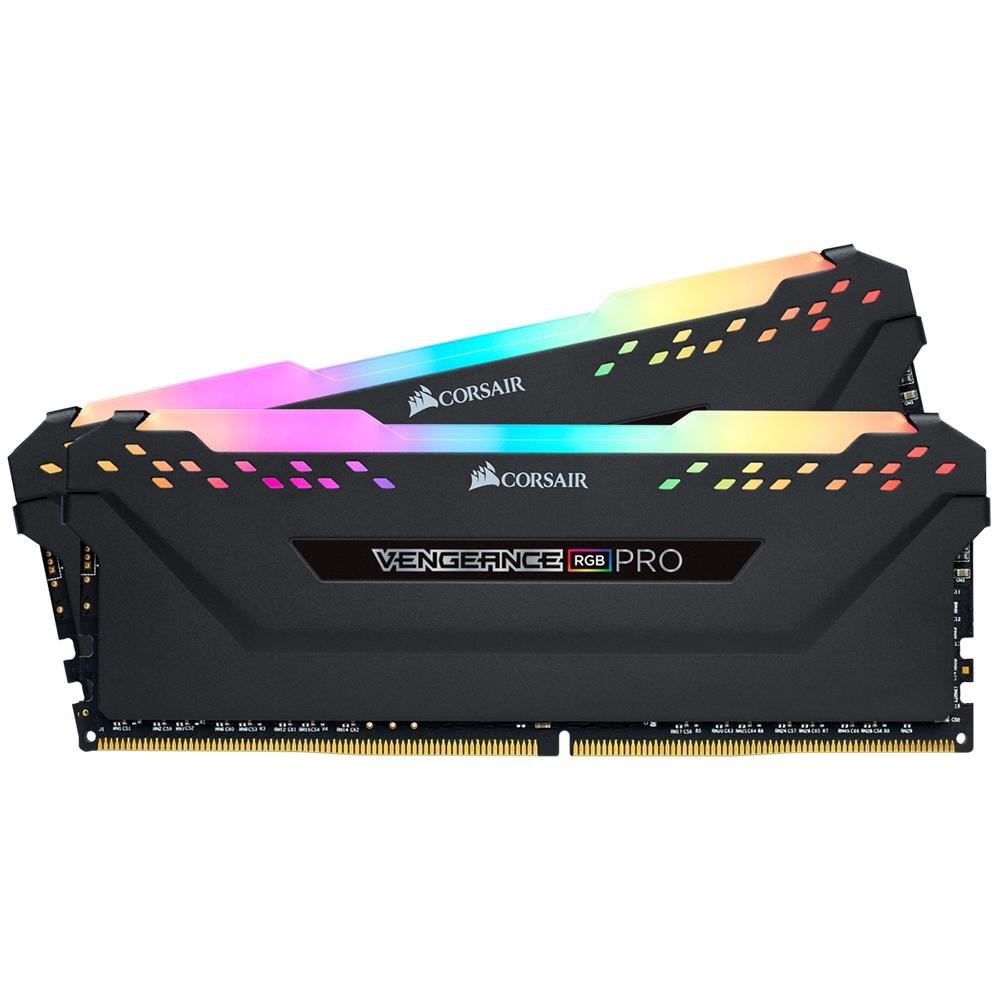 Memória RAM Corsair Vengeance RGB Pro, 32GB (2x16GB), 3600MHz, DDR4, CL18, Preto - CMW32GX4M2D3600C18 Memória RAM Corsair Vengeance RGB Pro, 32GB (2x16GB), 3600MHz, DDR4, CL18, Preto - CMW32GX4M2D3600C18