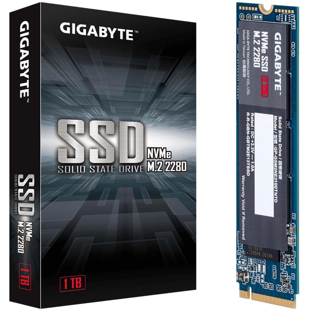 SSD 1 TB Gigabyte, M.2, PCIe, NVMe, Leitura: 2500MB/s e Gravação