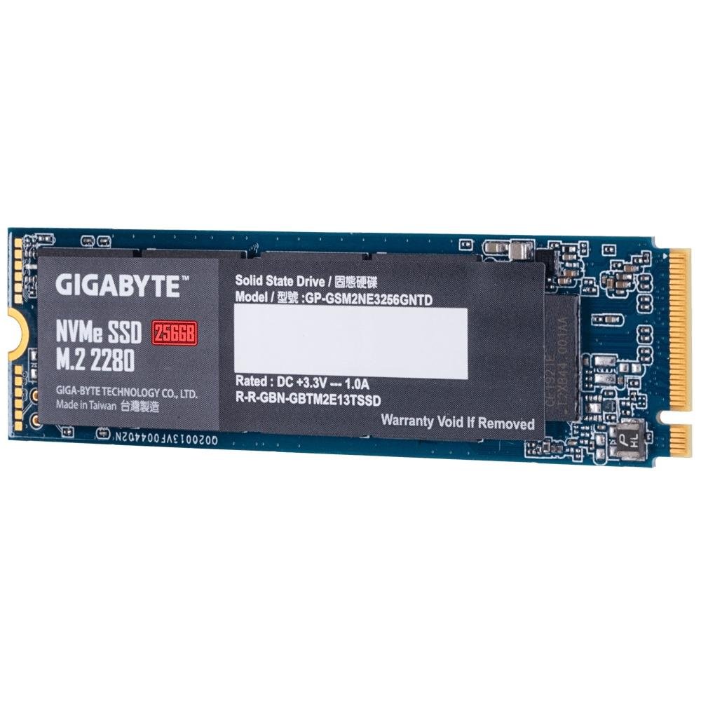 SSD 256 GB Gigabyte, M.2, PCIe, NVMe, Leitura: 1700MB/s e Gravação: 1100MB/s - GP-GSM2NE3256GNTD SSD 256 GB Gigabyte, M.2, PCIe, NVMe, Leitura: 1700MB/s e Gravação: 1100MB/s - GP-GSM2NE3256GNTD