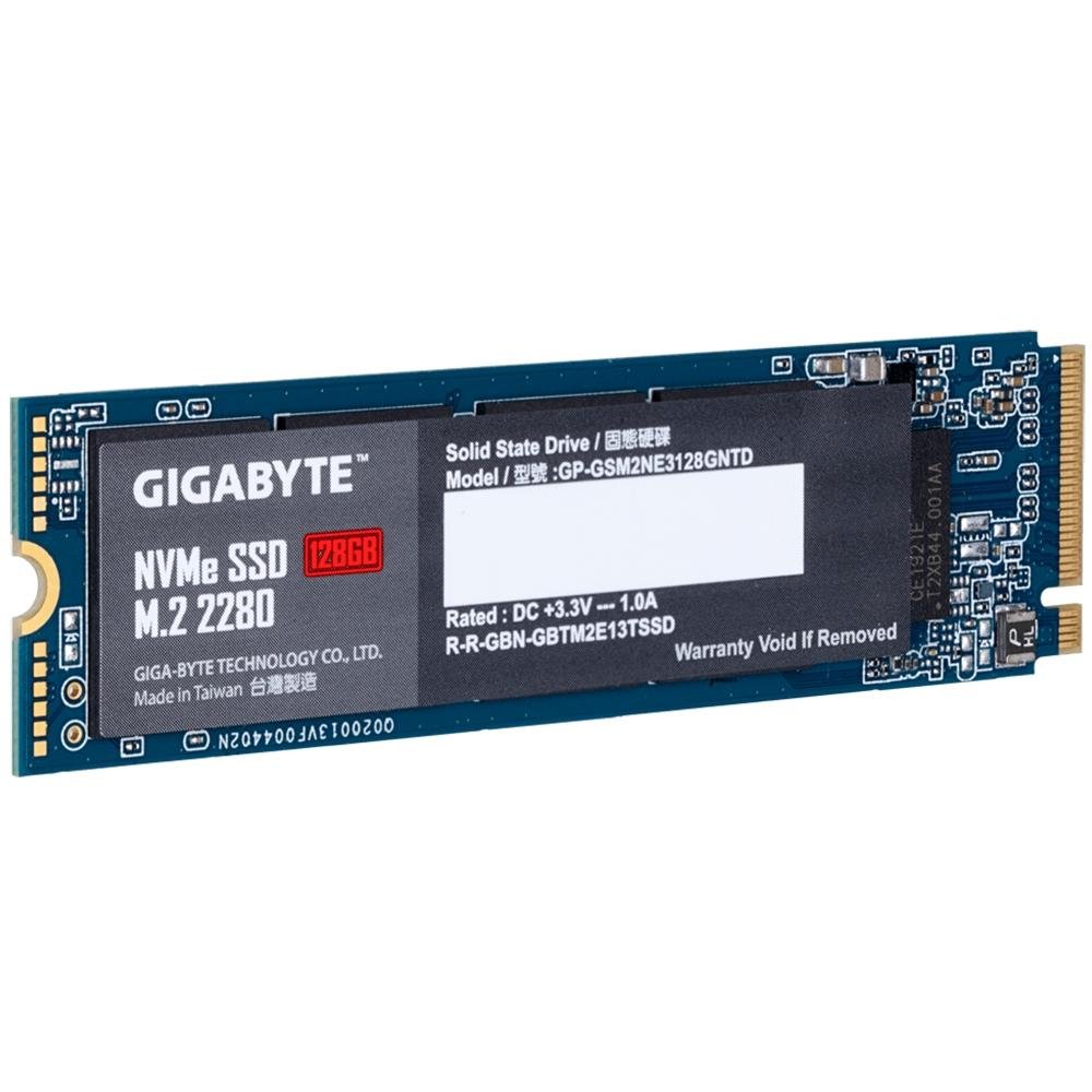 Imagem 3 de 4 do produto SSD Gigabyte, 128GB, M.2, PCIe, NVMe, Leitura: 1550MB/s e Gravação: 550MB/s, Preto - GP-GSM2NE3128GNTD