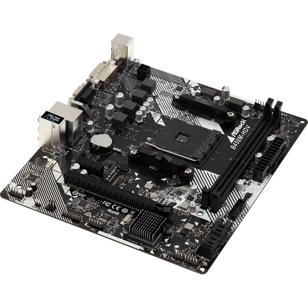 Placa Mãe ASRock B450M-HDV R4.0, AMD AM4, Micro ATX, DDR4 | KaBuM!