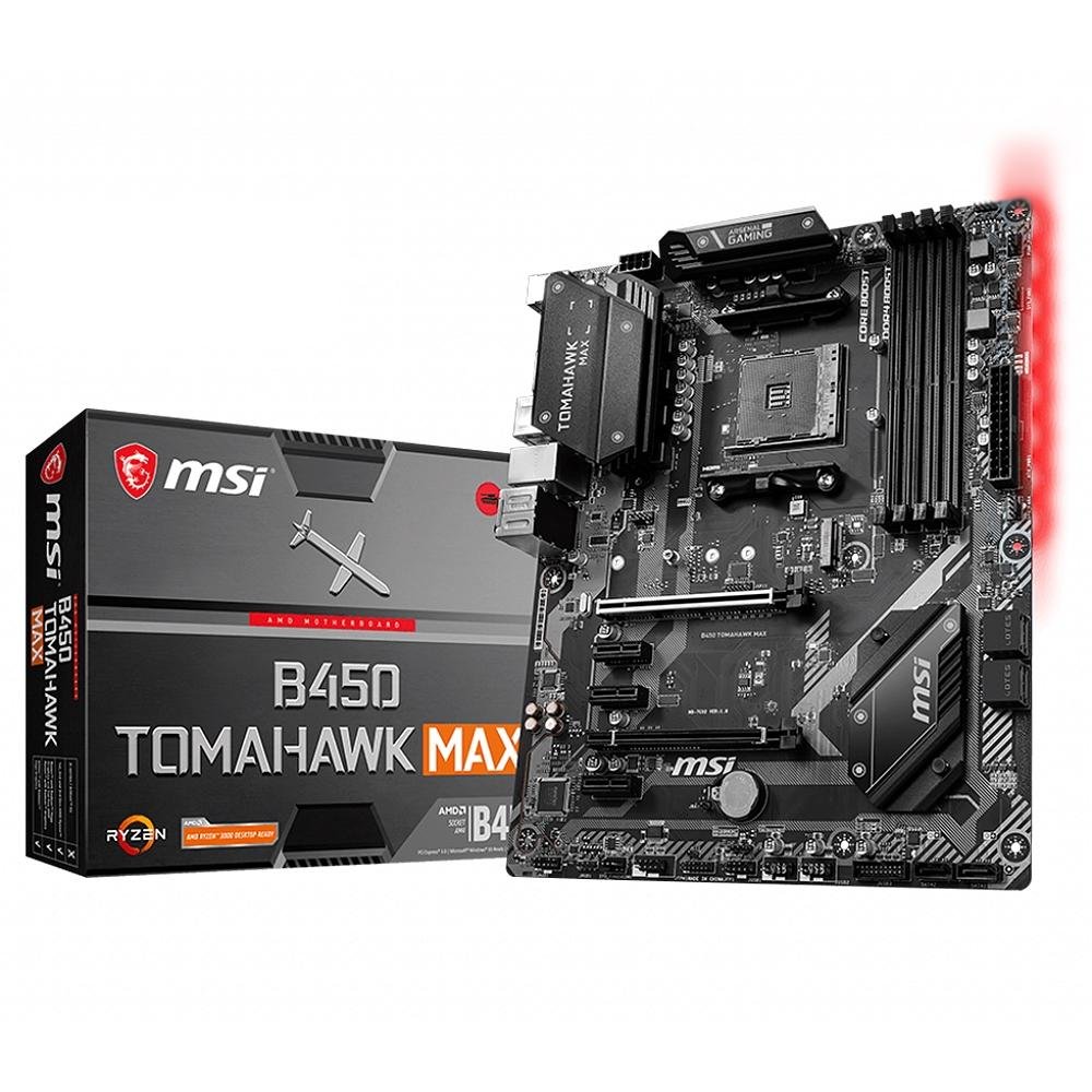 Placa-Mãe MSI B450 Tomahawk Max, AMD AM4, ATX, DDR4