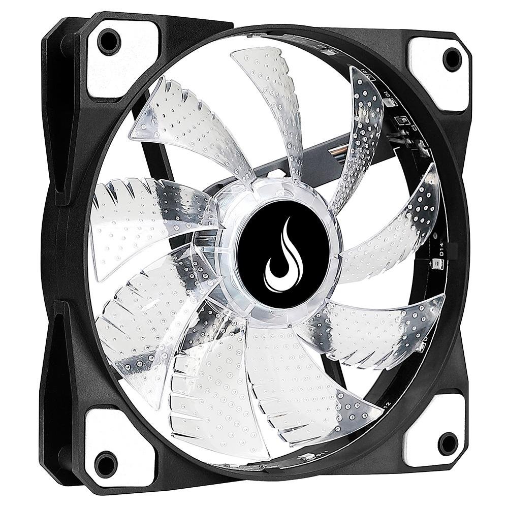 Ventoinha Rise Mode Wind W1, 120mm, LED Branco, Preto - RM-WN-01-BW Ventoinha Rise Mode Wind W1, 120mm, LED Branco, Preto - RM-WN-01-BW