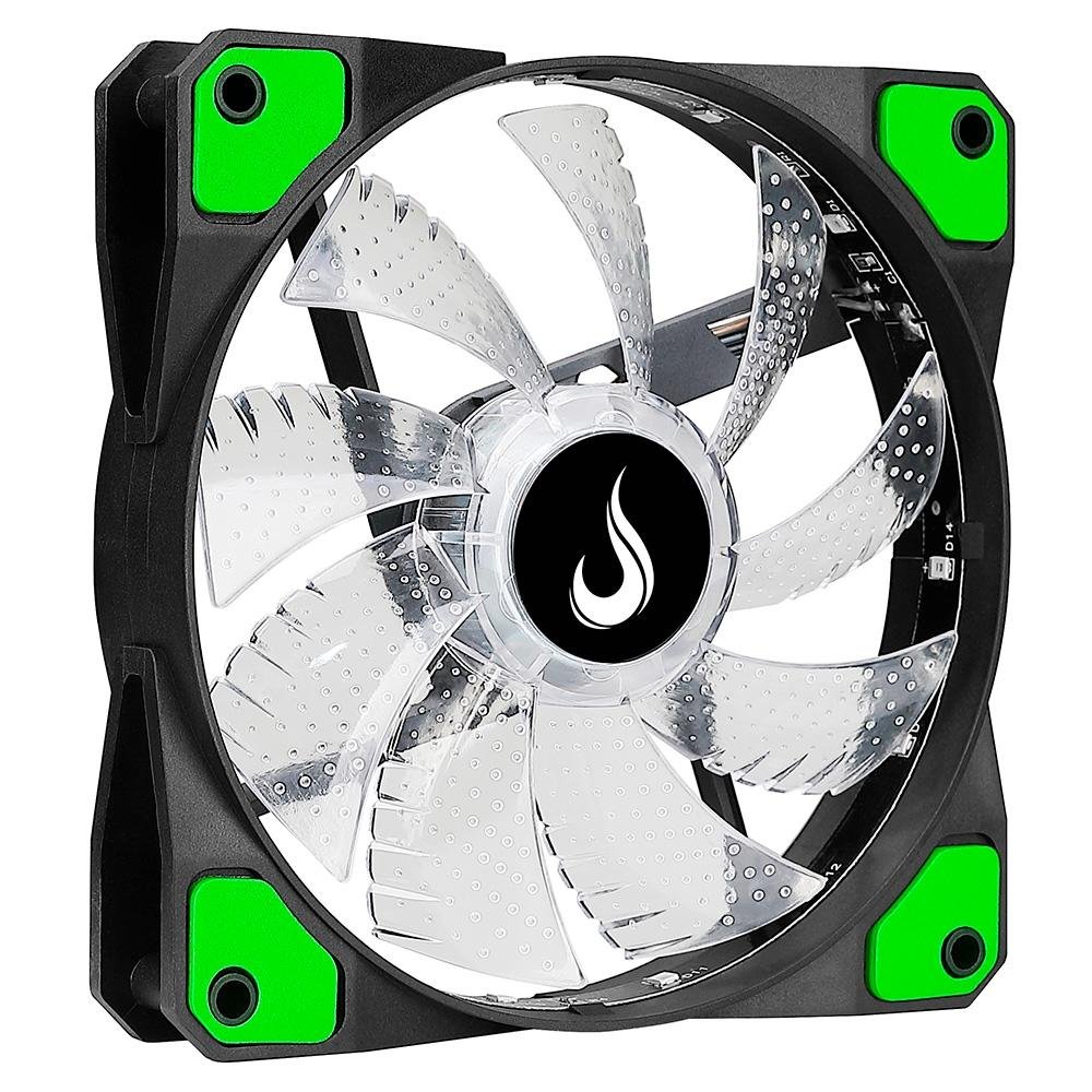 Ventoinha Rise Mode Wind W1, 120mm, LED Verde, Preto - RM-WN-01-BG 12
