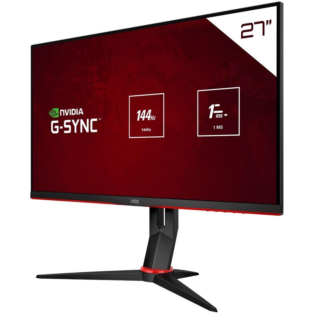 Monitor Gamer AOC Hero 27 Full HD, Wide, 144 Hz, 1ms, IPS, HDMI e VGA, G-Sync, Ajuste de Ângulo - 27G2/BK Monitor Gamer AOC Hero 27 Full HD, Wide, 144 Hz, 1ms, IPS, HDMI e VGA, G-Sync, Ajuste de Ângulo - 27G2/BK