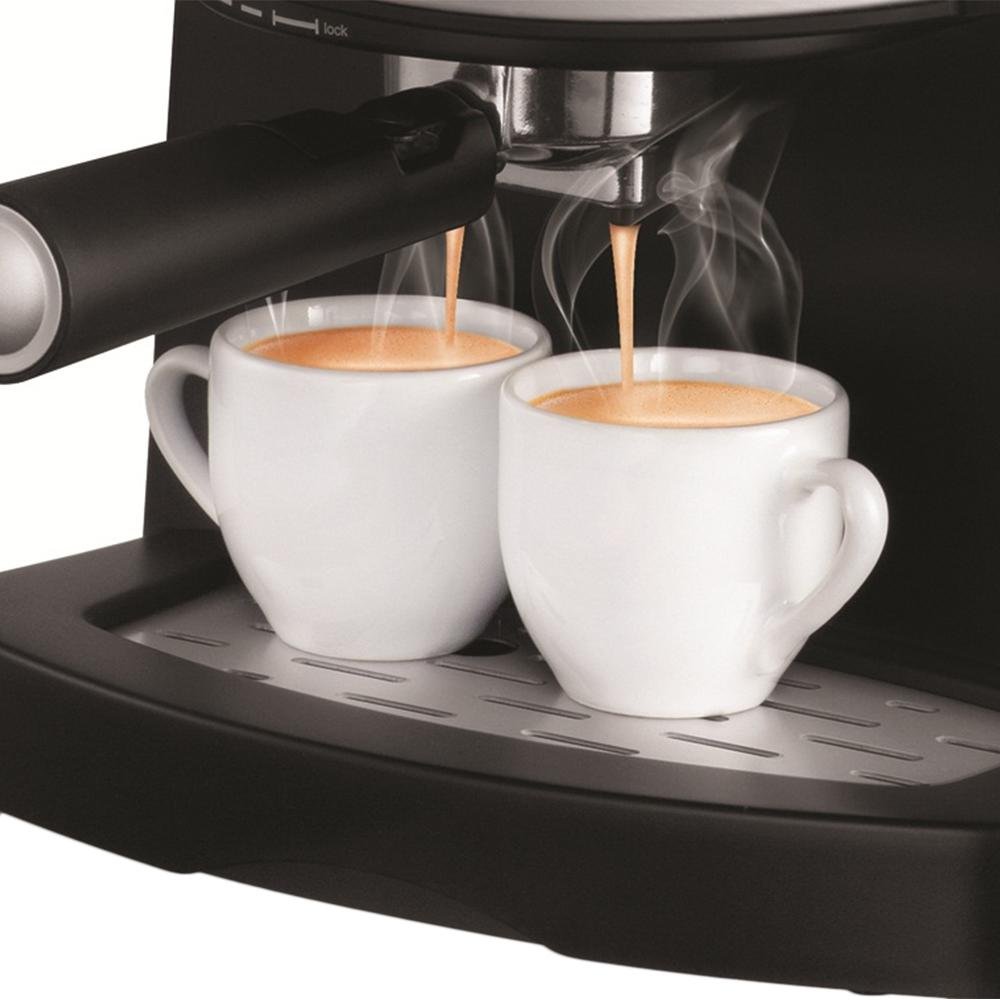 Imagem 2 de 2 do produto Cafeteira Mondial Espresso Coffee Cream, 2 Xícaras, 800W, 110V, Preto/Prata - C-08