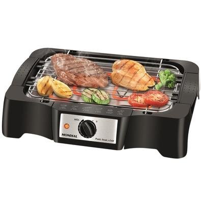 Churrasqueira Elétrica Mondial. Muito mais eficiência no preparo do churrasco, muito mais facilidade na hora da limpeza. Diferentes temperaturas para