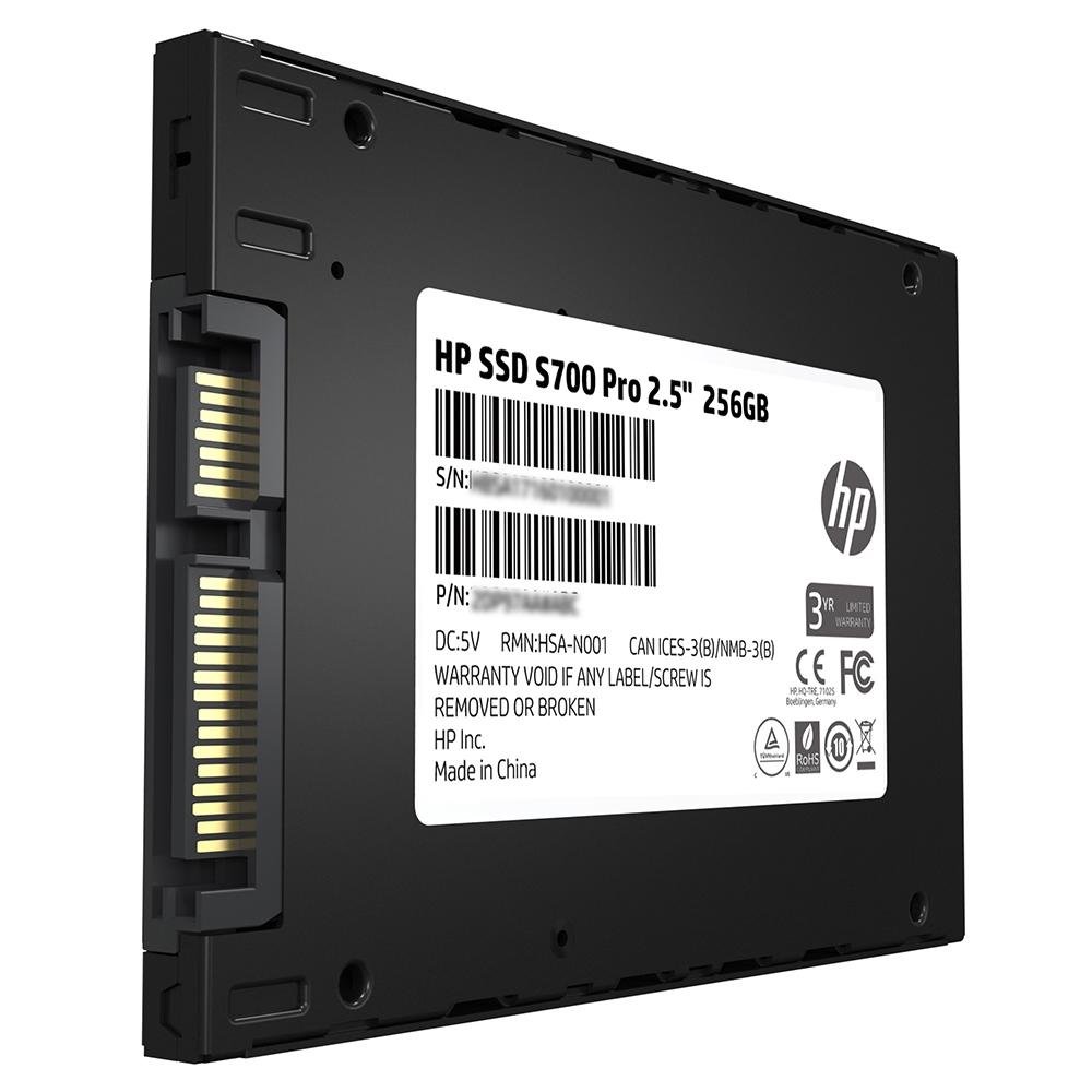 SSD 256 GB HP S700 Pro, SATA, Leitura: 560MB/s e Gravação: 520MB/s, Preto - 2AP98AA#ABL SSD 256 GB HP S700 Pro, SATA, Leitura: 560MB/s e Gravação: 520MB/s, Preto - 2AP98AA#ABL