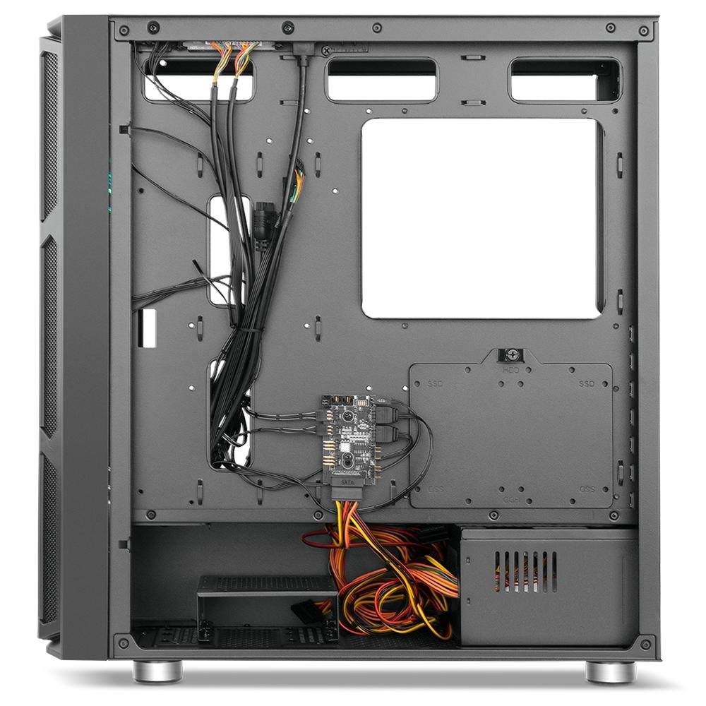 Imagem 12 de 15 do produto Gabinete Gamer Nox Hummer Nova, Mid Tower, ARGB, com FAN, Lateral em Vidro - NXHUMMERNOVA