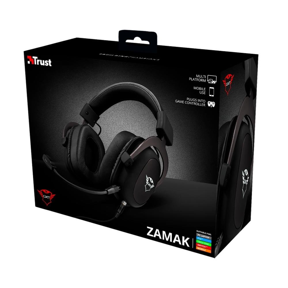 Imagem 10 de 15 do produto Headset Gamer Trust GXT 414 Zamak Premium, Drivers 53mm, P3, PC, Xbox One, PS4, Nintendo Switch, PS5, Xbox Series X, Preto - 23310