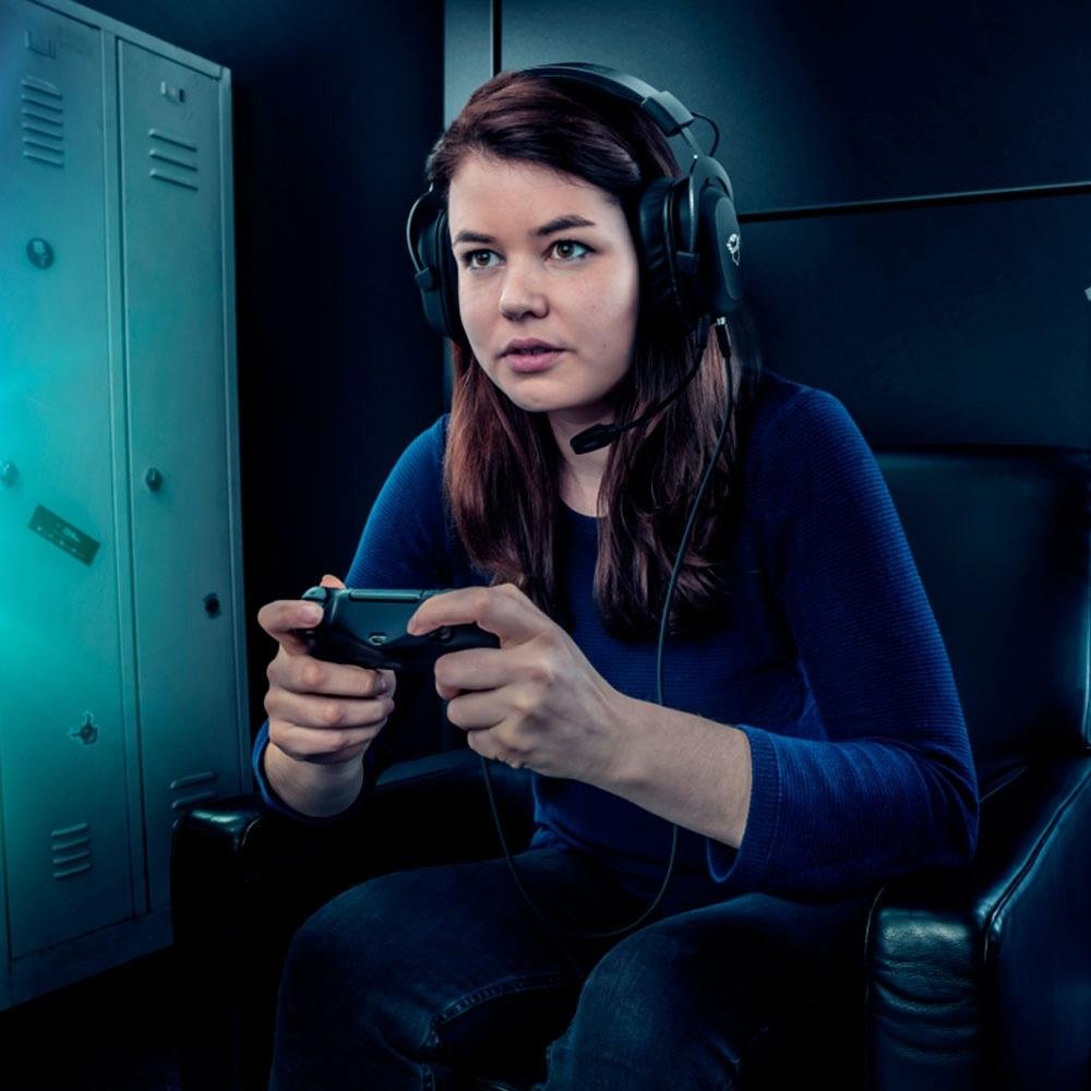 Imagem 15 de 15 do produto Headset Gamer Trust GXT 414 Zamak Premium, Drivers 53mm, P3, PC, Xbox One, PS4, Nintendo Switch, PS5, Xbox Series X, Preto - 23310