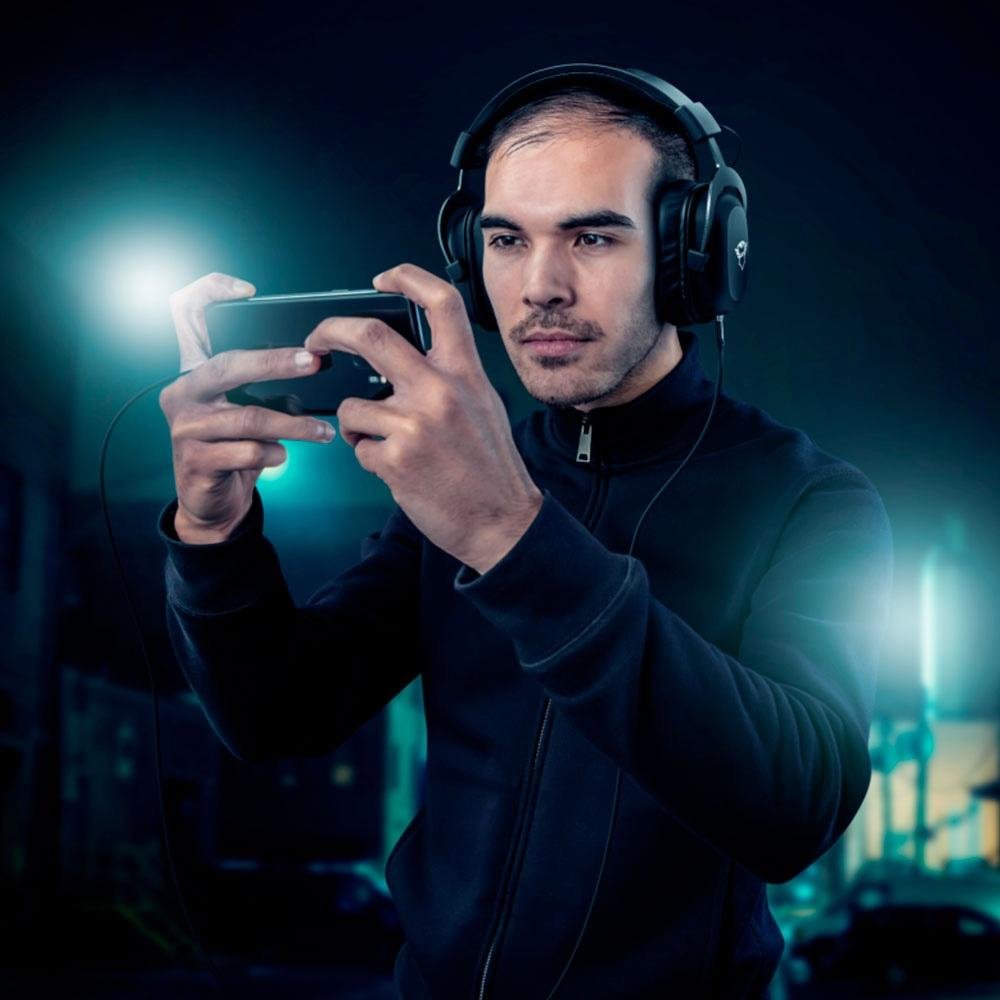 Imagem 14 de 15 do produto Headset Gamer Trust GXT 414 Zamak Premium, Drivers 53mm, P3, PC, Xbox One, PS4, Nintendo Switch, PS5, Xbox Series X, Preto - 23310