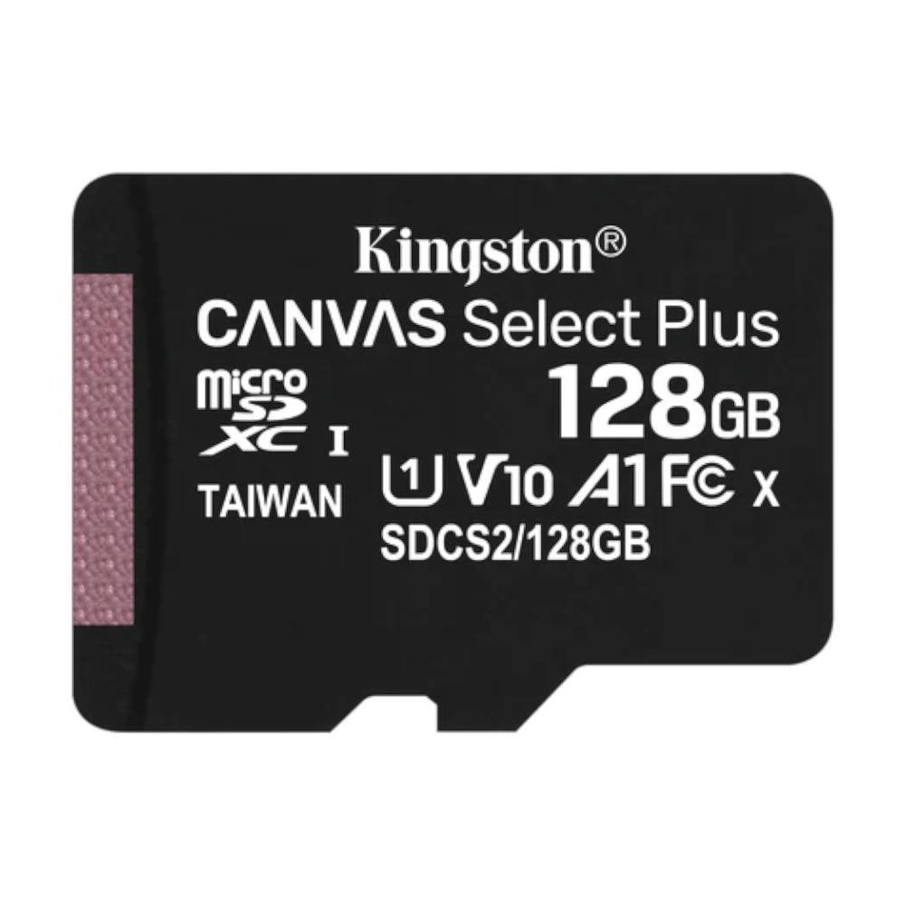 Cartão de memória Kingston microSD de 128GB Canvas Select Plus - 100MB/s - Classe 10 com adaptador SD - SDCS2/128GB