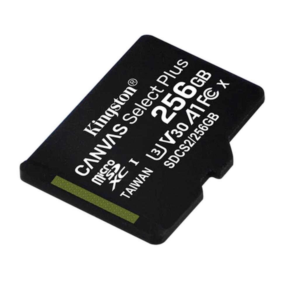 Cartão de memória Kingston microSD de 256GB Canvas Select Plus - 100MB/s - Classe 10 com adaptador SD - SDCS2/256GB Cartão de memória Kingston microSD de 256GB Canvas Select Plus - 100MB/s - Classe 10 com adaptador SD - SDCS2/256GB
