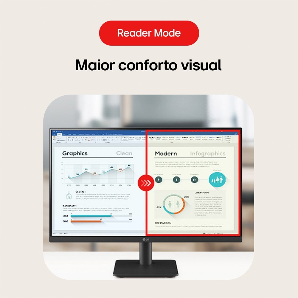 "Monitor LG 19,5"", HD, 75Hz, 2ms, VA, HDMI e VGA, Ajuste de Inclinação, Preto - 20MK400H-B" - view 5