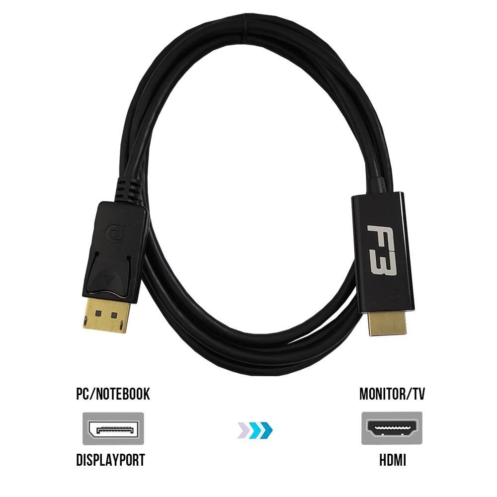 Cabo Adaptador Conversor Displayport para HDMI F3, 1.8 Metros - JC- CB-DMI18 - view 4
