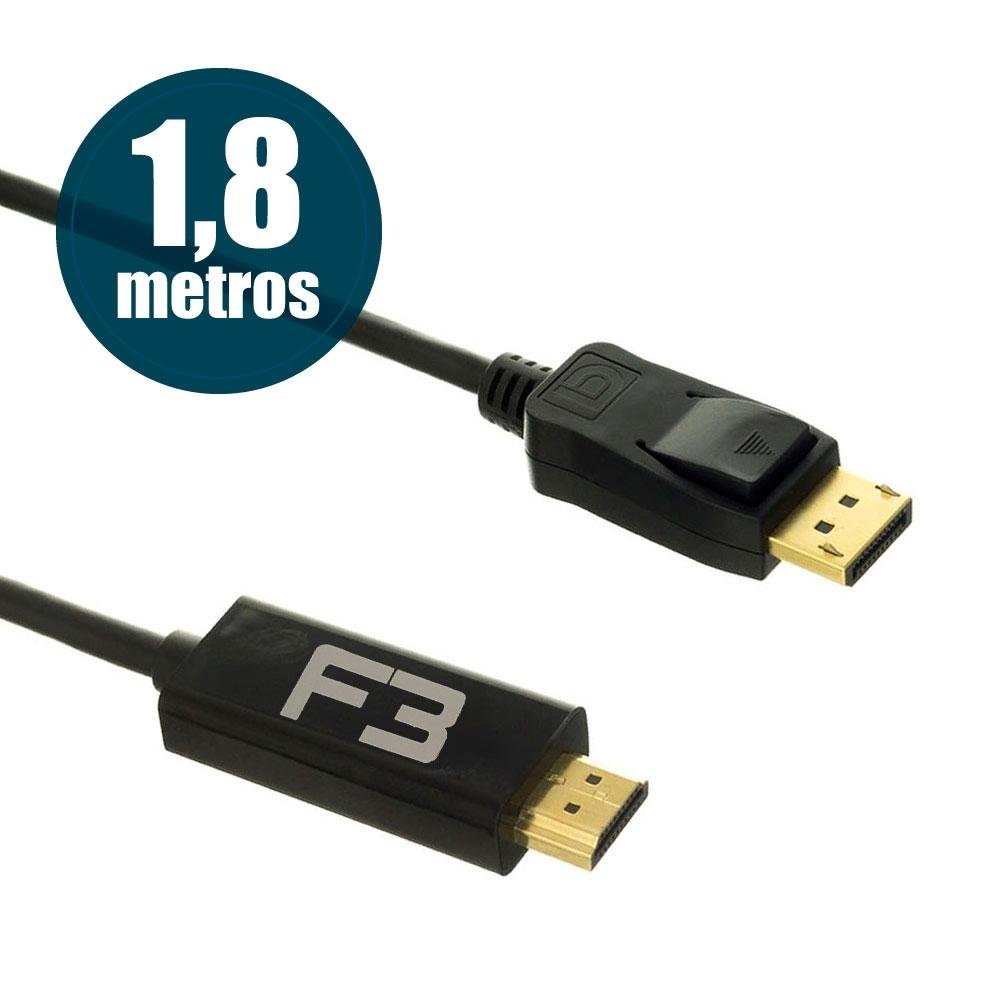 Cabo Adaptador Conversor Displayport para HDMI F3, 1.8 Metros - JC- CB-DMI18 - view 5
