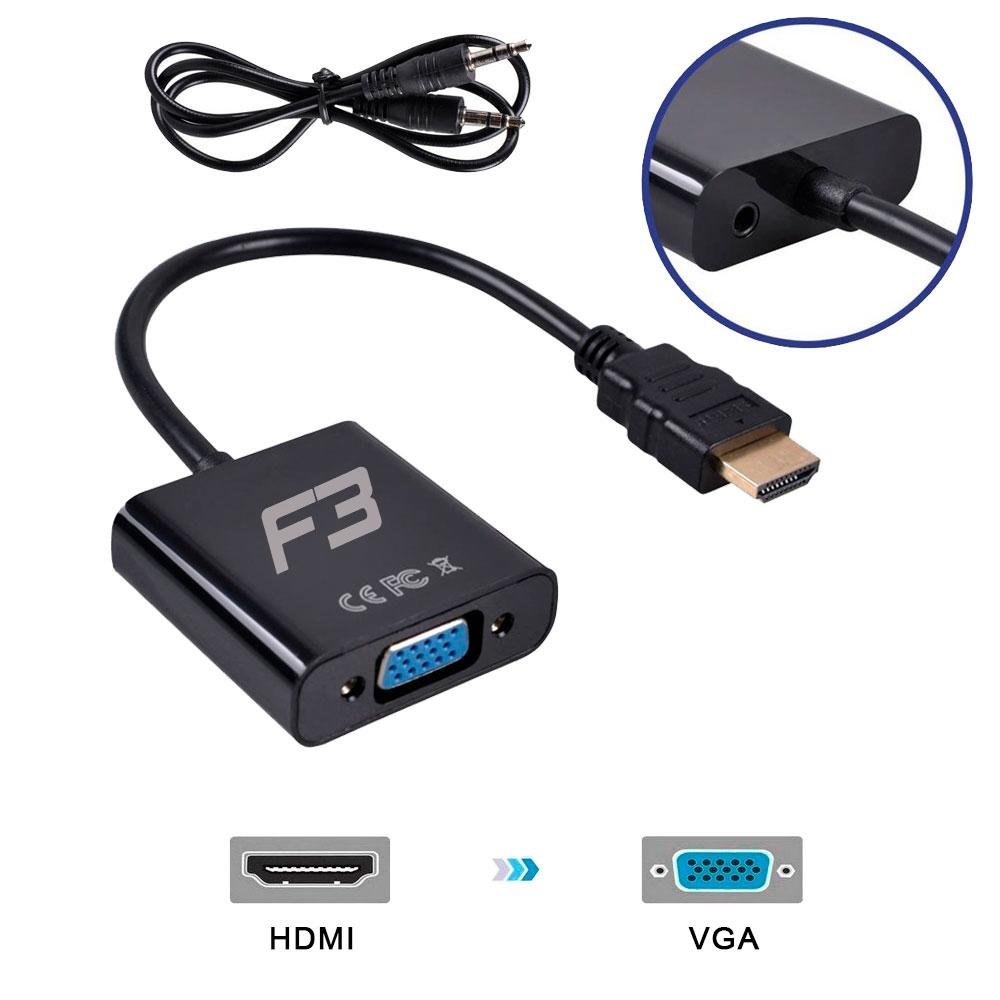 Cabo Adaptador Conversor HDMI para VGA F + Áudio F3 - JC- AD-HM/VGA - view 5