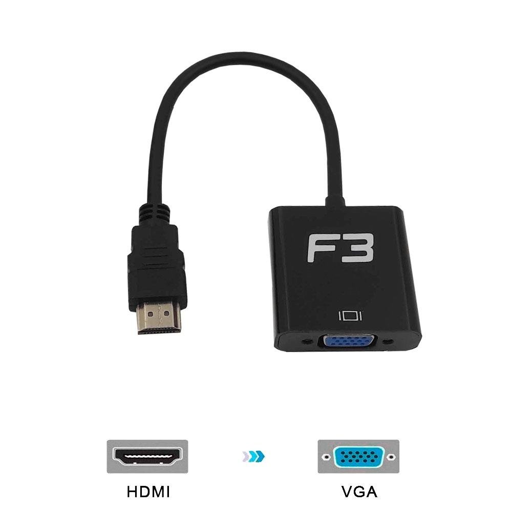 Cabo Adaptador Conversor HDMI para VGA F + Áudio F3 - JC- AD-HM/VGA - view 2