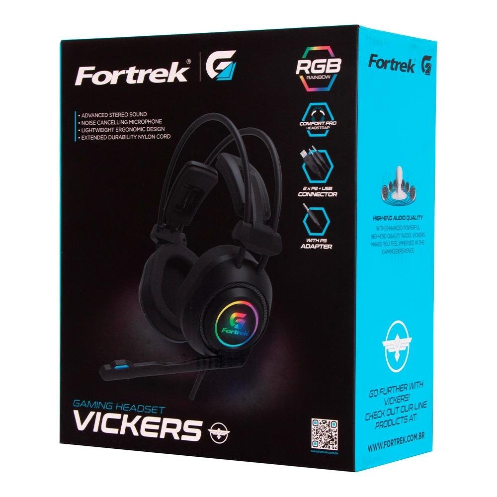 Imagem 8 de 8 do produto Headset Gamer Fortrek Vickers RGB, Drivers 50mm - 70556