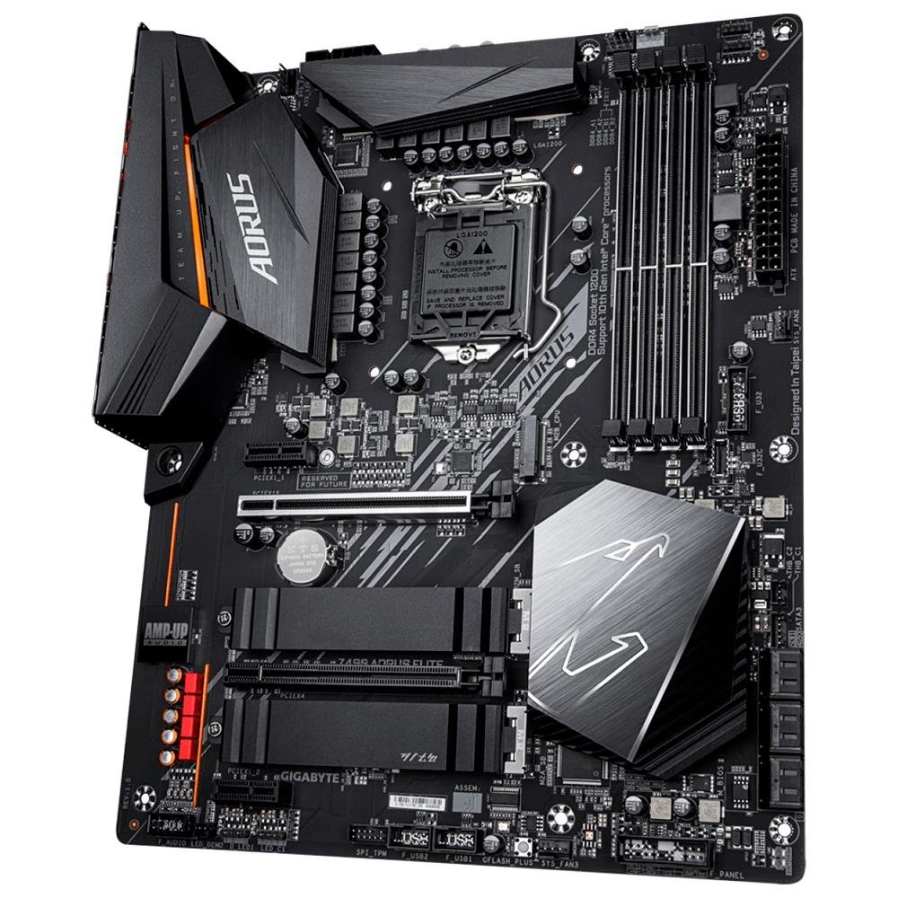 マザーボード i9-10850K + GIGABYTE Z490 AORUS ELITE Placa Mãe Gigabyte Aorus Z490 Aorus Elite, Intel LGA 1200, ATX