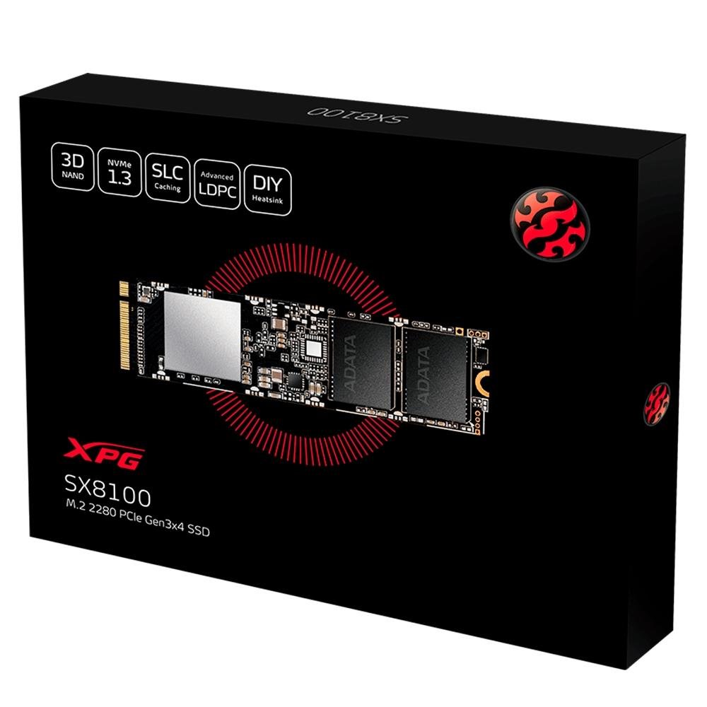 Imagem 8 de 8 do produto SSD XPG SX8100, 512GB, M.2, Leitura: 3500MB/s e Gravação: 2400MB/s, Preto - ASX8100NP-512GT-C