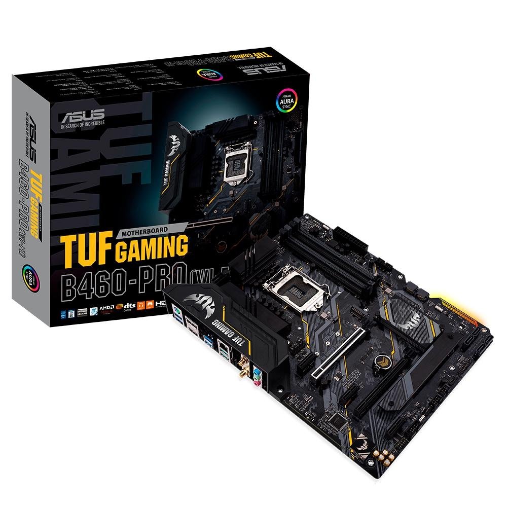 Imagem 2 de 15 do produto Placa-Mãe ASUS TUF Gaming B460-PRO (Wi-Fi), Intel LGA 1200, ATX, DDR4, Preto - TUF GAMING B460-PRO (WI-FI)