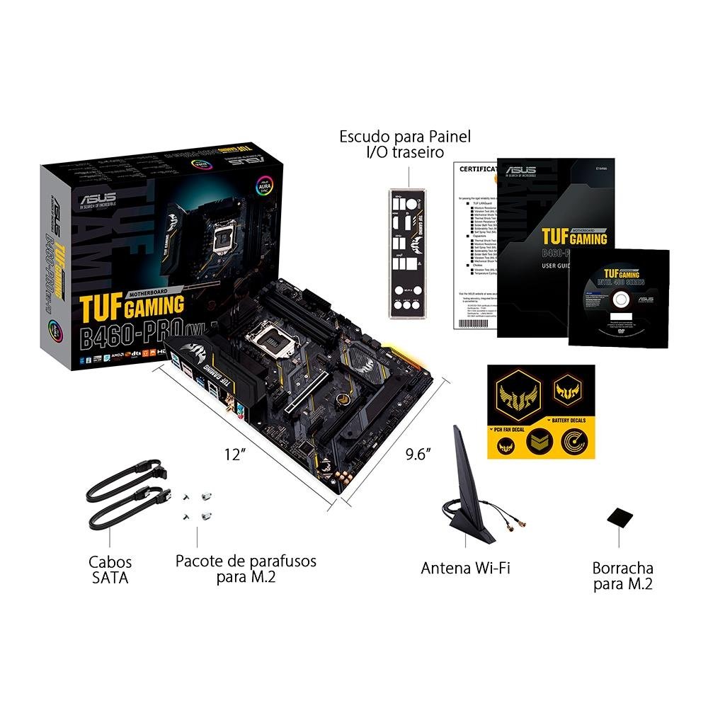 Imagem 15 de 15 do produto Placa-Mãe ASUS TUF Gaming B460-PRO (Wi-Fi), Intel LGA 1200, ATX, DDR4, Preto - TUF GAMING B460-PRO (WI-FI)