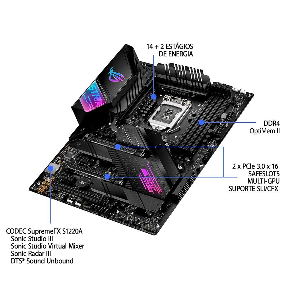 Placa-Mãe Asus ROG Strix Z490-E Gaming, Intel LGA 1200, ATX, DDR4