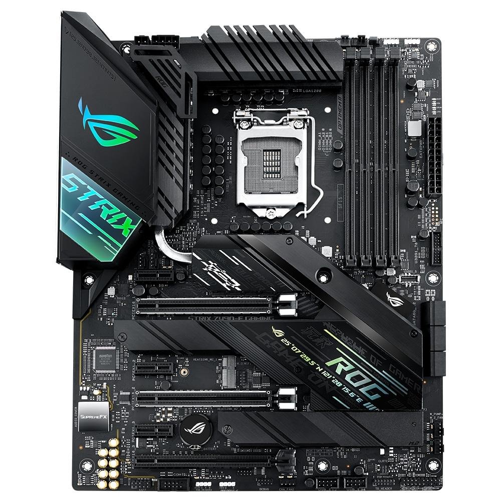 美品ASUS ROG STRIX Z490-F + Core i3 10100F Placa Mãe Asus ROG Strix Z490-F Gaming, Intel LGA 1200, ATX, DDR4