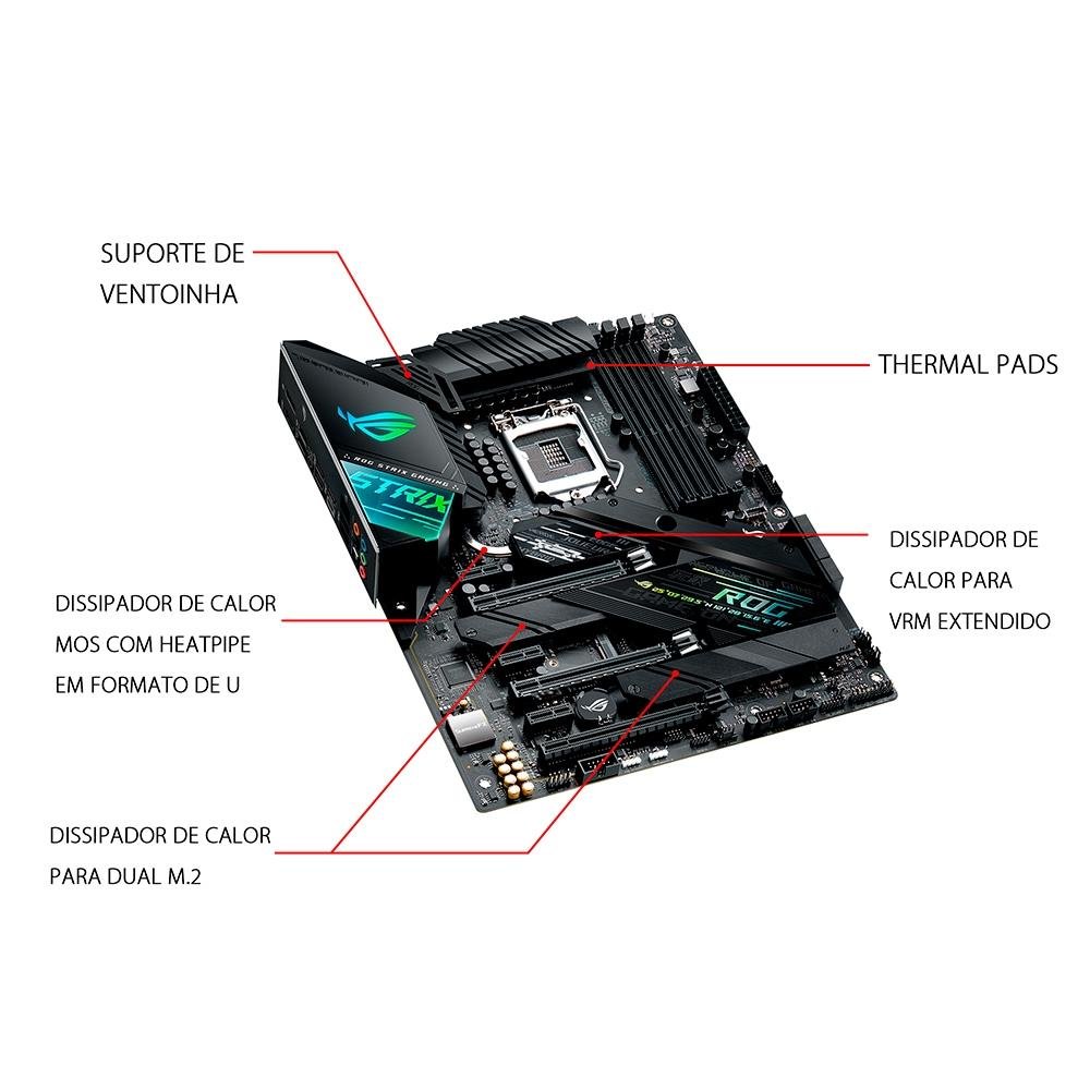 Placa Mãe Asus ROG Strix Z490-F Gaming, Intel LGA 1200, ATX, DDR4