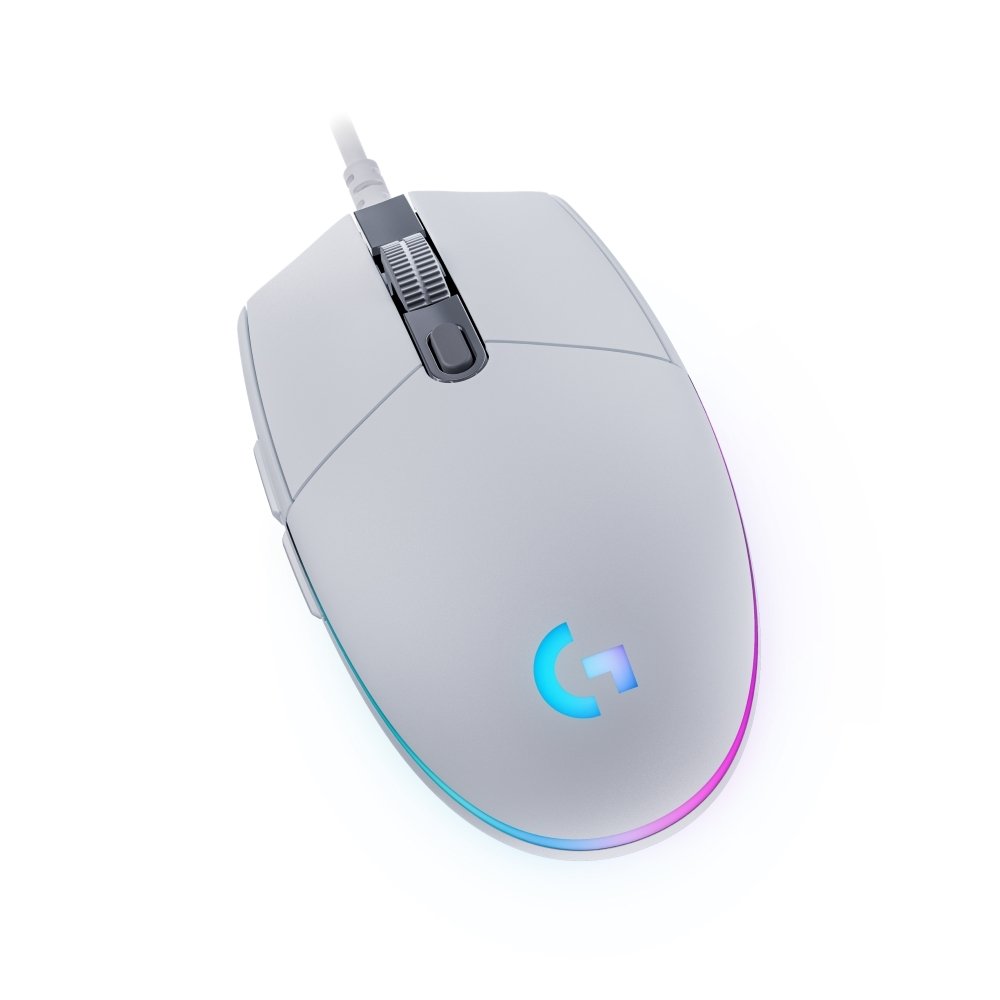 Mouse Gamer Logitech G203 LIGHTSYNC RGB, Efeito de Ondas de Cores, 6 Botões Programáveis e Até 8.000 DPI, Branco - 910-005794